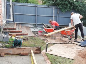 garden steps leamington during work